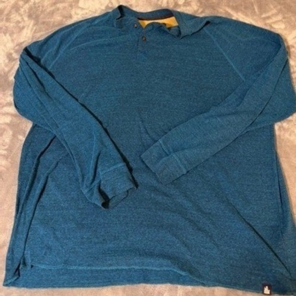 The North Face Mens XXL Blue Heathered Long Sleeve Henley Shirt Raglan Sleeve